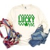 Simply Sage Market Women's Lucky Vibes Checkered Long Sleeve Garment Dyed Tee - 3 of 4