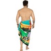 LA LEELA Men's Lava Lava Hawaiian Vacation Sarongs Summer Long Beach Cover Up Swimwear Holidays Pareo Beachwear for Men One Size Green, Floral - 4 of 4