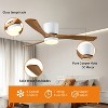 YUHAO  Smart Integrated Dimmable LED Modern and Farmhouse Flush Mount Ceiling Fan with Light,Works with Alexa and Google Assistant - 3 of 4