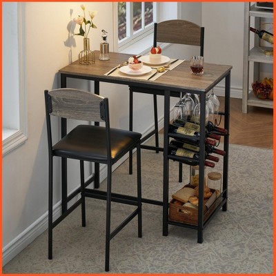 Bar Stools Set of 4, 25.2 Inch Counter Height Bar Stools with Back and Footrest