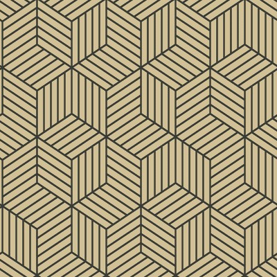 RoomMates Striped Hexagon Peel & Stick Wallpaper Gold/Black