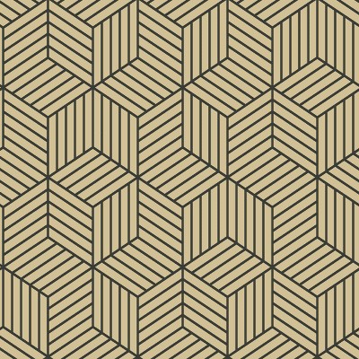 RoomMates Striped Hexagon Peel & Stick Wallpaper Gold/Black