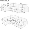 U Style Modular Combination Sofa Set, Sectional Sofa with Convertible Sofa Bed, USB and Type-C Interfaces, Footstool for Living Rooms, Offices - 3 of 4