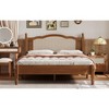 Racxily Queen Platform Bed, Natural Rattan Headboard with Vintage Design - 4 of 4