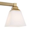 Regency Hill Mencino Modern Wall Light Warm Brass Hardwire 20" 3-Light Fixture Etched Opal Glass Shade for Bedroom Bathroom Vanity Living Room House - 3 of 4