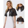 Allegra K Women's Evening Wedding Floral Lace Cape Shawls - 2 of 4