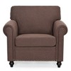 VYNXARIA The Luxurious 1-Seat Sofa Chair that Combines Elegance and Comfort, Adorned with Silver Nailhead Trim£¬Brown£¬Fabric - 4 of 4