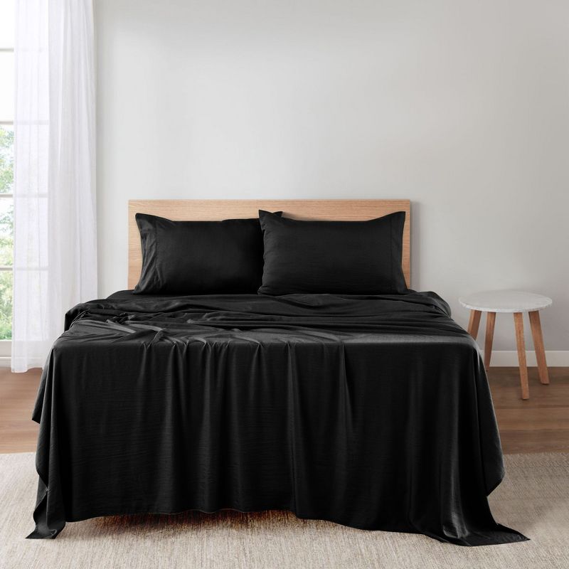 4 Piece Rayon From Bamboo Sheet Set Deep Pocket Cooling Solid Sheets - Lux Decor Collection, 3 of 7