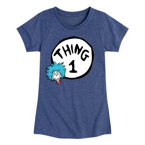 Girls' - Dr. Seuss - Thing One Fitted Short Sleeve Graphic T-Shirt - 1 of 4