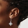 Black Bow Jewelry I Love You All Year Long Sterling with Cubic Zirconia Silver Earrings - image 3 of 4