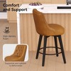 JUJABU 26"H Swivel Bar Stools Set of 2, with Backs, Upholstered and Solid Wood Legs - 4 of 4