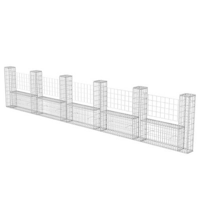 vidaXL U-Shape Galvanized Steel Gabion Basket 224.4" x 7.9" x 39.4"