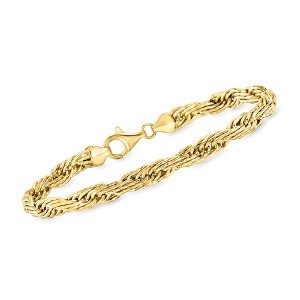 Ross-Simons 18kt Gold Over Sterling Flat Rope-Chain Bracelet - 1 of 4