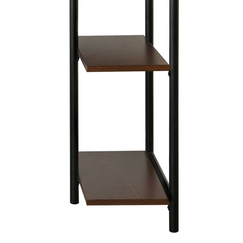 35&#34; Wooden Home Office Computer Desk with Metal Base and Storage Natural/Black - Teamson Home, 5 of 11