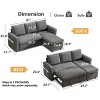 Dyonery 81" Sleeper Sofa Bed with Pull Out Bed, L Shaped Couch Sectional Sleeper Sofa, Pull Out Couch with Reversible Storage Chaise - 2 of 4