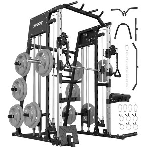 Home Gym, Power Cage 2200LBS All-in-One - Smith Bar, Dual Pulley System, LAT Pull-Down, Cable Station Strength Training Equipment - 1 of 4