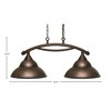 Toltec Lighting Bow 2 - Light Island Pendant Light in  Bronze with 13" Bronze Double Bubble Metal Shade Shade - 2 of 2