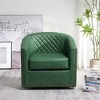 KINWELL 29" Wide Tufted PU Leather Swivel Barrel Chair - 2 of 4