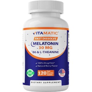Melatonin 30 mg with L-Theanine & B6 120 Fast Dissolve Tablets - 1 of 4