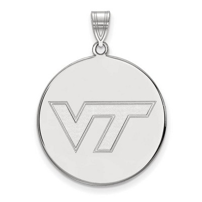 Black Bow Jewelry 10k White Gold Virginia Tech Hokies NCAA Extra Large Pendant