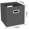 Aoibox Foldable Fabric Storage Cubes with Handles 11x11x11 Gray Organizer Bins for Closet Toys Clothes Set of 3 - 2 of 4