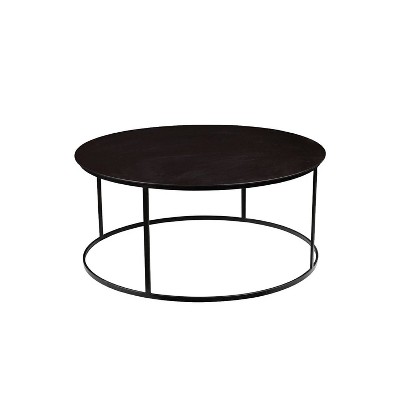 Robertson Transitional Round Black Metal Coffee Table