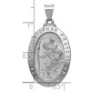Black Bow Jewelry 14k Yellow or White Gold Hollow Oval St. Christopher Pendant, 18x35mm - 4 of 4