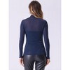INSPIRE CHIC Women's Mesh Glitter Shiny Mock Turtleneck Long Sleeve Slim Party Shirts - 4 of 4