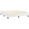 Bed Frame White Faux leather, plywood, engineered wood King - 4 of 4