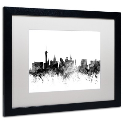 Michael Tompsett 'las Vegas Nevada Skyline B&w' Matted Framed Art ...