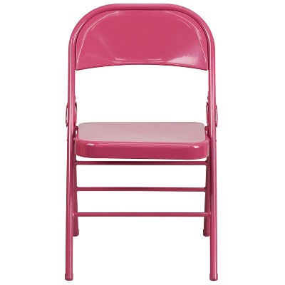 Shockingly Fuchsia 42.75" Metal Folding Chair