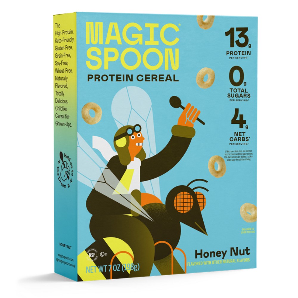 MAGIC SPOON Honey Nut Protein Breakfast Cereal - 7oz: No Certified Synthetic Colors