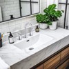 WOWOW 8 in. Widespread Double Handle Bathroom Faucet with Drain Kit Included in Brushed Nickel - 2 of 4