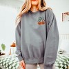 Embroidered Pumpkin Bow - Women's Lightweight Garment Dyed Sweatshirt - 2 of 3