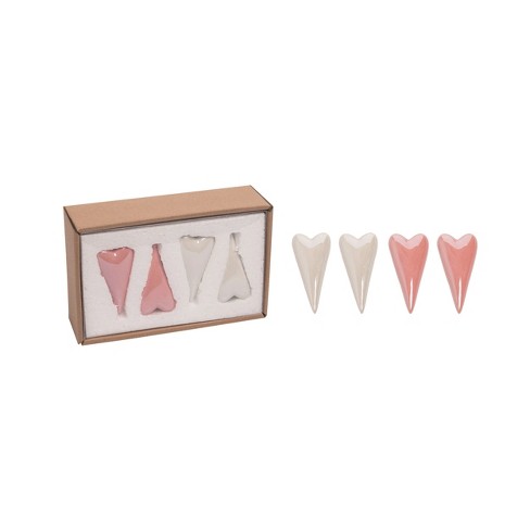 Transpac Ceramic 8.18 in. Multicolor Valentines Day Hearts In Box Set of 8 - image 1 of 2