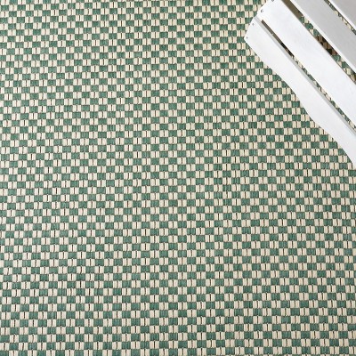 Dark Green and Beige Rectangular Stain-Resistant Synthetic Rug