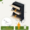 TROPOW Scarpiera stretta con 2 lembi, scarpiera in rattan naturale, Shoe Cabinet con 4 ripiani regolabili, cassettiera per corridoio, ingresso - 3 of 4