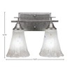 Toltec Lighting Uptowne 2 - Light Vanity in  Aged Silver with 5.5" Fluted Frosted Crystal Shade - 2 of 2