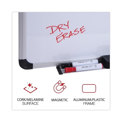 36" x 24" Magnetic White and Cork Combo Board with Aluminum Frame