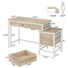 Resenkos Computer Desk, Office Desk, Study Desk,5-Drawer Computer Desk, Study Writing Table with Reversible Drawer Cabinet,Light Walnut Beige - 2 of 4