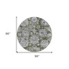 Olive Green And Gray Floral Washable Indoor Outdoor Area Rug - 3 of 4