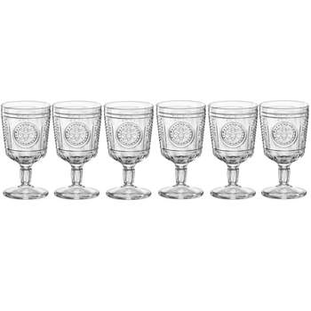 Bormioli Rocco Hosteria Set Of 6 Stackable Wine Glasses, 9.5 Oz. Goblet,  Clear Tempered Glass, Made In Italy.
