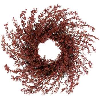 Northlight 24" Autumn Harvest Burgundy Berry Artificial Wreath - Unlit