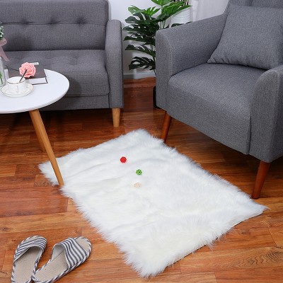 1 PC Artificial Animal Wool 24x24 Faux Sheepskin Plush for Home Floor Mats Light Pink - Piccocasa