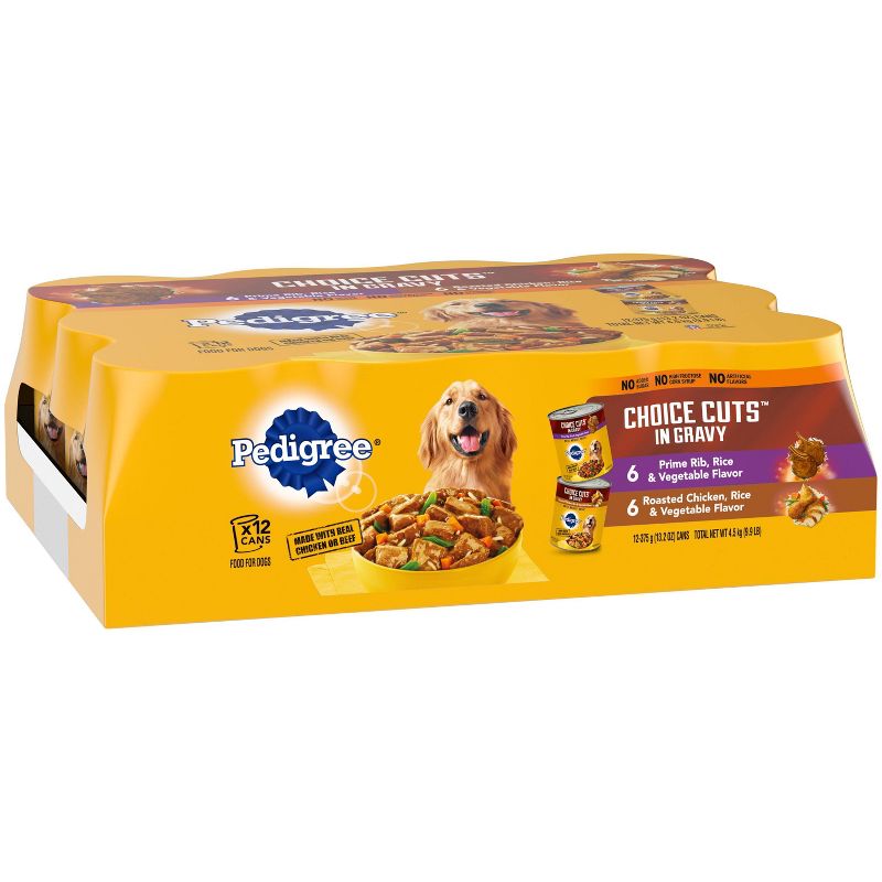Pedigree Choice Cuts In Gravy Beef Prime Rib &#38; Roasted Chicken Adult Wet Dog Food - 13.2oz/12ct Variety Pack, 5 of 8