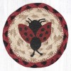 Earth Rugs Ladybug Printed Coaster – Braided Jute, Nature-Inspired Accent, 5"x5", Farmhouse Style - 2 of 3
