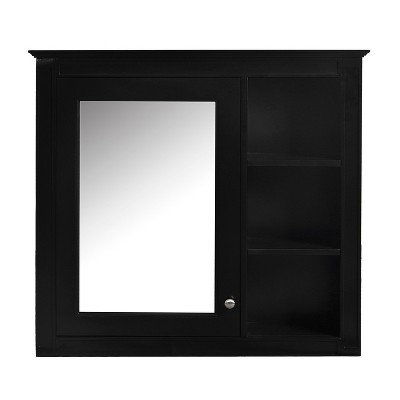 Chery Life 30'' x 28'' Wall Mounted Storage Cabinet, Bathroom Wall Cabinet with Mirror,Medicine Cabinet with 3 Open Shelves