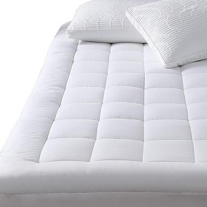 Aoibox Queen Mattress Pad Cover Cooling Pillow Top Down Alternative Fill Deep Pocket 8-21 Inch White Soft Breathable - 1 of 4