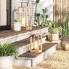 Wood/Iron Outdoor Lantern Candle Holder Brown - Threshold™ - image 2 of 4