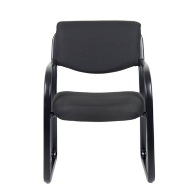Black Fabric and Steel Sled Base Dining Chair